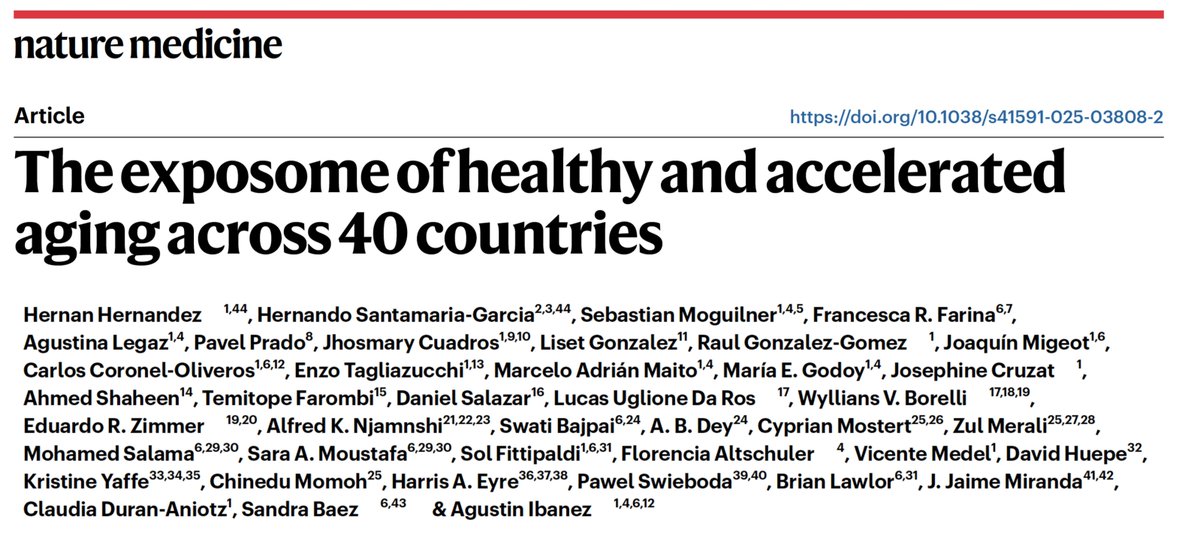 Agustin Ibañez (@agustinmibanez) on Twitter photo In a world facing political turmoil, social exposomes, and pollution, our study reveals that these forces accelerate aging. BBAGs can help spot risks early and guide actions for healthier aging worldwide. Congrats <a href="/HernHdezL/">Hernan Hernandez</a>, <a href="/SandraBez9/">Sandra Báez</a>, <a href="/nanosanta/">Hernando Santamaría-García</a> & collegues: Sebastian In a world facing political turmoil, social exposomes, and pollution, our study reveals that these forces accelerate aging. BBAGs can help spot risks early and guide actions for healthier aging worldwide. Congrats <a href="/HernHdezL/">Hernan Hernandez</a>, <a href="/SandraBez9/">Sandra Báez</a>, <a href="/nanosanta/">Hernando Santamaría-García</a> & collegues: Sebastian