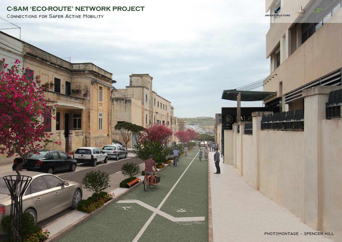 🚧 Work has officially started on the first phase of Malta’s €35M national bicycle network (C-SAM), linking Msida, Pietà, Blata l-Bajda, Valletta &amp; the waterfront.

A big step forward for safer, more connected streets.
#ActiveMobility #CSAM 🚲