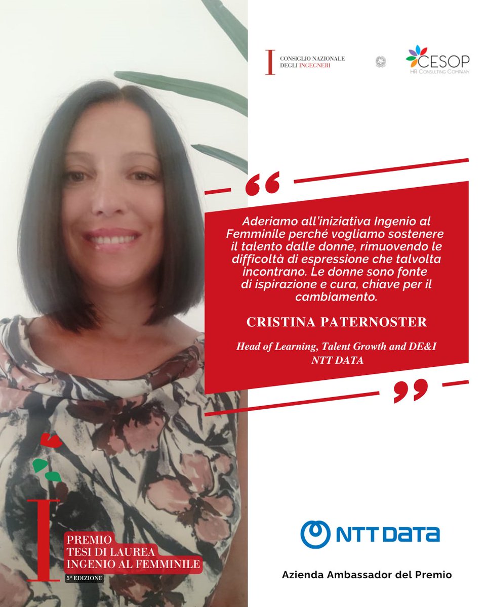 jobmeeting's tweet photo. 🦋 @NTTDATA_IT racconta perché l’azienda ha scelto di sostenere il Premio #IngenioalFemminile promosso da CNI.

Un’opportunità concreta per far emergere la tua visione e portare nel mondo dell’ingegneria tutta la forza della tua unicità.

https://t.co/fzPn0LJ8gN https://t.co/oajTpwwSk5