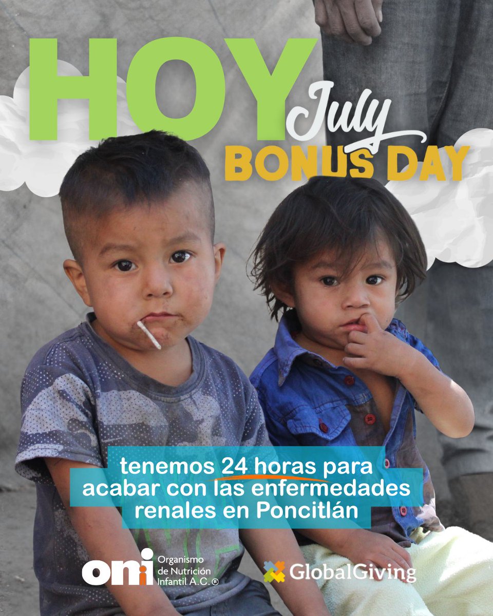 ¡ES HOY! #JulyBonusDay de GlobalGiving  ha comenzado, y tu donativo de $100 USD o más nos ayuda a obtener más recursos.
📷La campaña termina a las 8a.m. GMT del jueves 17 de Julio.
Haz tu donativo de $100USD+ ya: globalgiving.org/.../organismo-…