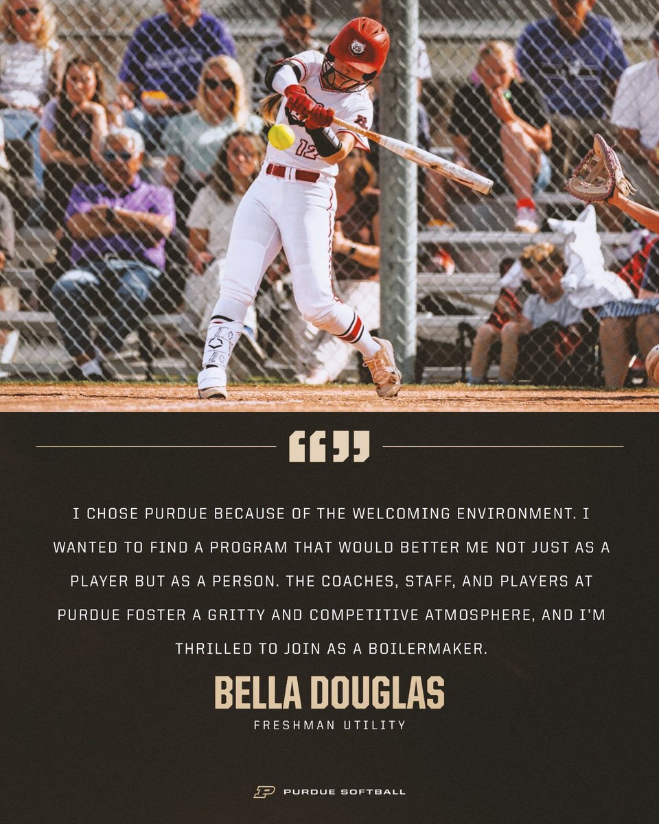 PurdueSoftball's tweet image. MEET THE NEW BOILERS: Bella Douglas ✨
◼️ No. 19 in the 2025 class per @ExtraInningSB
◼️ 3x First-Team All Region
◼️ 3x First-Team All State
◼️ 2x 4A State Champion
🐟 Favorite food is salmon and rice
#BoilerUp🚂 x @BellaDouglas07