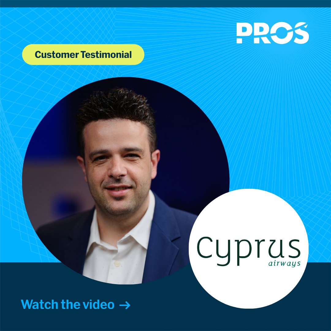 In today’s airline industry, personalization and speed aren’t optional—they’re a competitive advantage.

Cyprus Airways achieved a 10-point increase in direct sales in just one year by using PROS to power real-time pricing and more relevant offers.

▶️ Watch the full testimonial