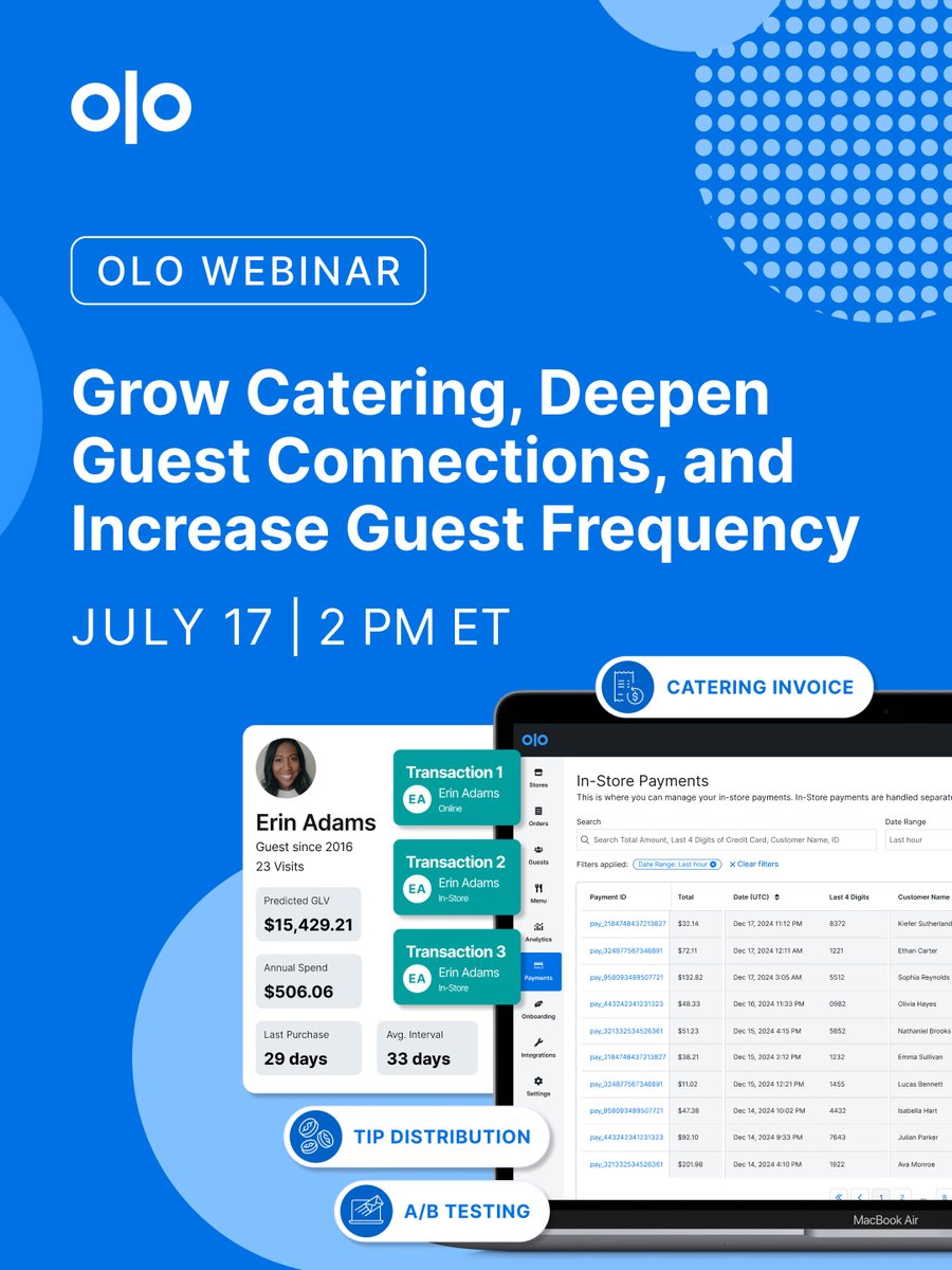 Olo's tweet photo. Get excited 🥳 Our Summer Release is happening this Thursday, showcasing our biggest feature developments. Register for the webinar where we break it all down: https://t.co/rxaMke8FVs https://t.co/ePnEVqs3KB