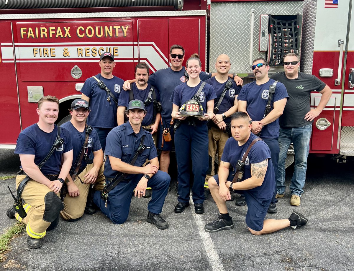 ffxfirerescue's tweet image. No better way to start the week than w/ a #ProbieNoMore! Congrats to now Firefighter Spencer Engel-Natzke (FS25, Reston, C-shift) on earning her black helmet shield! This accomplishment is a testament to the dedication of FF Engel-Natzke & all who mentored her over the past year!