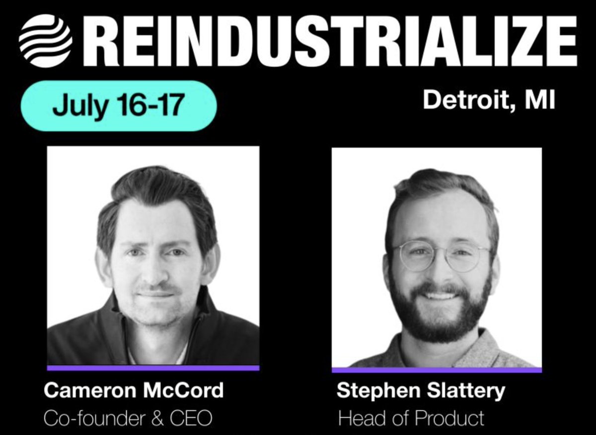 Nominal_io's tweet image. If you're interested in seeing the future of hardware test, it's making an appearance this week on the Reindustrialize headline stage.
@CameronLMcCord and Stephen Slattery are presenting at the Reindustrialize Summit this week in Detroit. You can catch them on the headline stage…