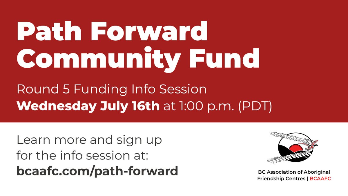 The Path Forward Community Fund supports  Indigenous communities in addressing Indigenous-specific systemic causes of gender-based violence.  We're hosting an info-session on July 16 at 1 p.m. PST. Learn more and sign up here: bcaafc.com/path-forward/