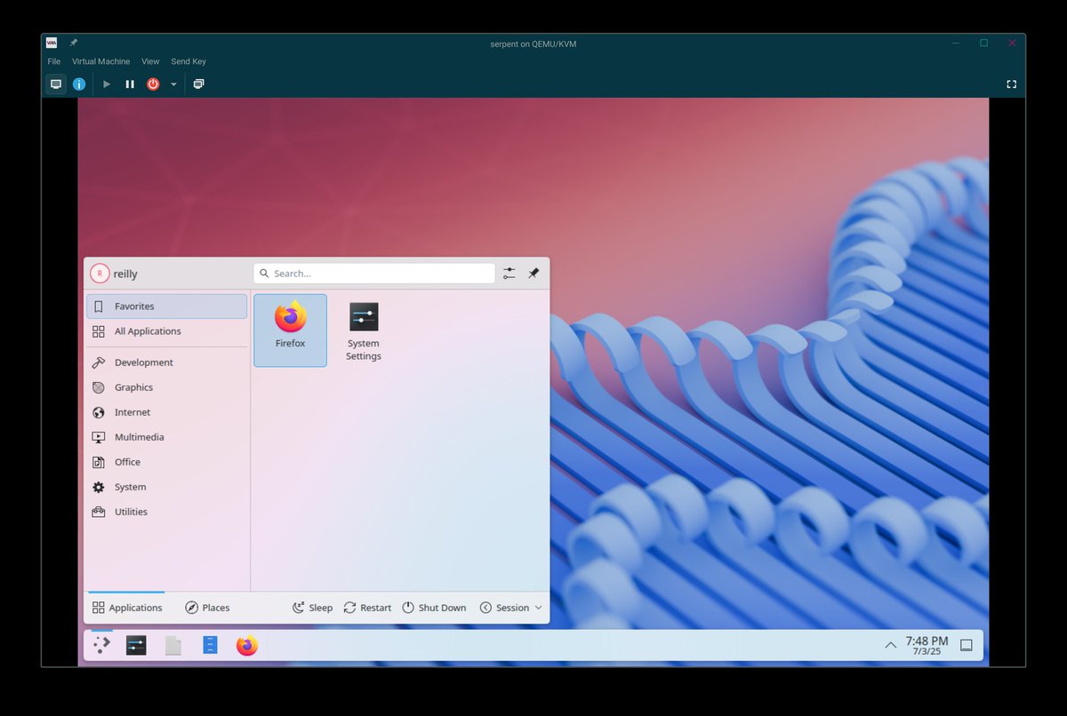 AerynOS_Linux's tweet image. In the last few weeks, we have gotten KDE Plasma sessions up and running on AerynOS. The session is mostly there but still needs a lot more testing

#Linux #KDEPlasma #linuxdesktop #desktopenvironment #aerynos