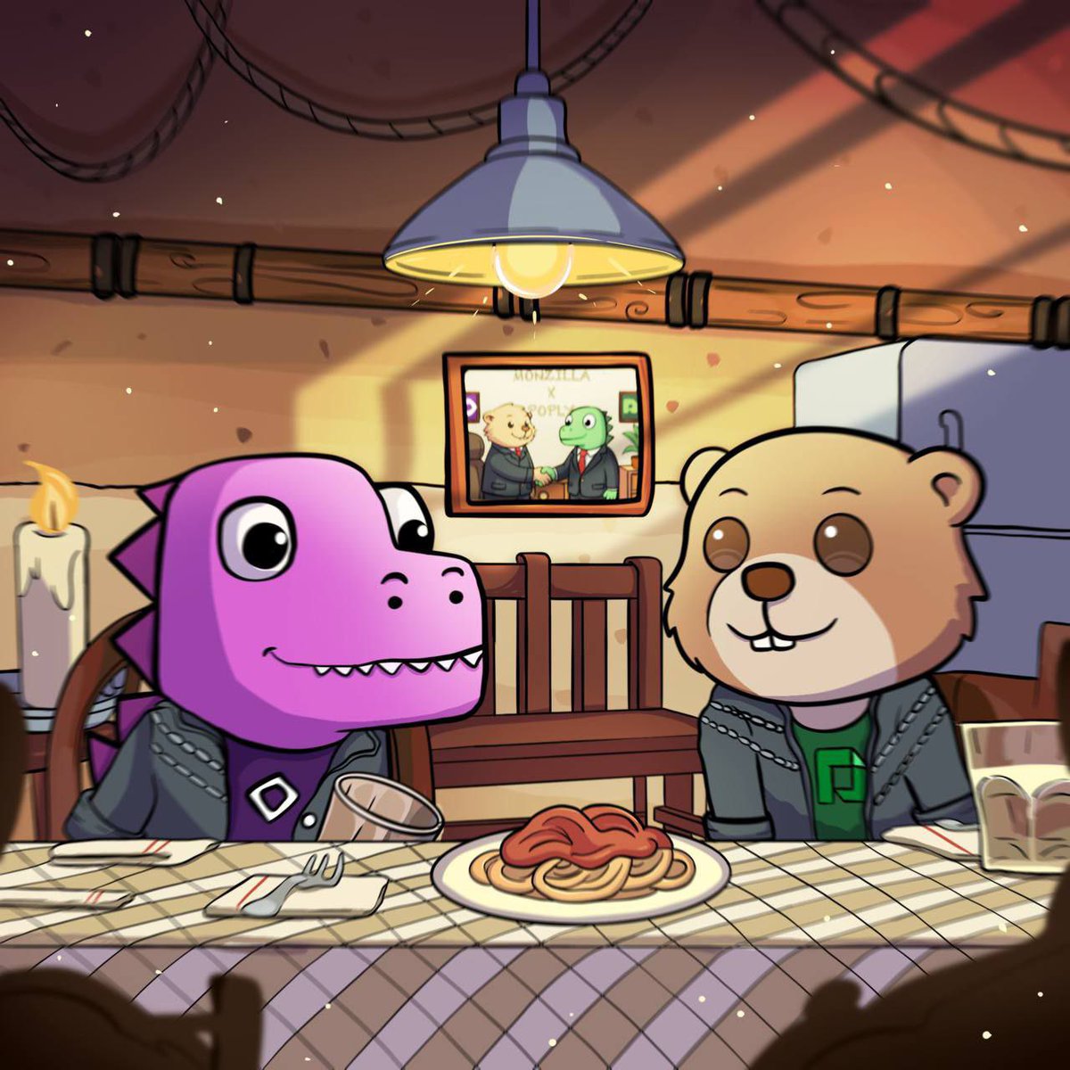 No announcement yet, but 📸 leaked from a secret dinner. 

Just two mascots. One table. Infinite possibilities.

🍝 Next dinner’s invite-only. Want in? 
Follow <a href="/monzillanad/">Monzilla</a> &amp; <a href="/poply_xyz/">Poply ✨ | Monad NFT Marketplace</a> , Like, RT &amp; CM EVM wallet👇