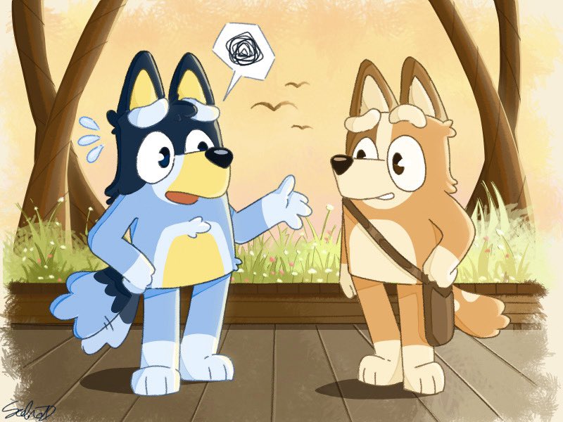 80s Bandit &amp; Chili Fanart!

#Bluey #blueytwt #blueyfanart