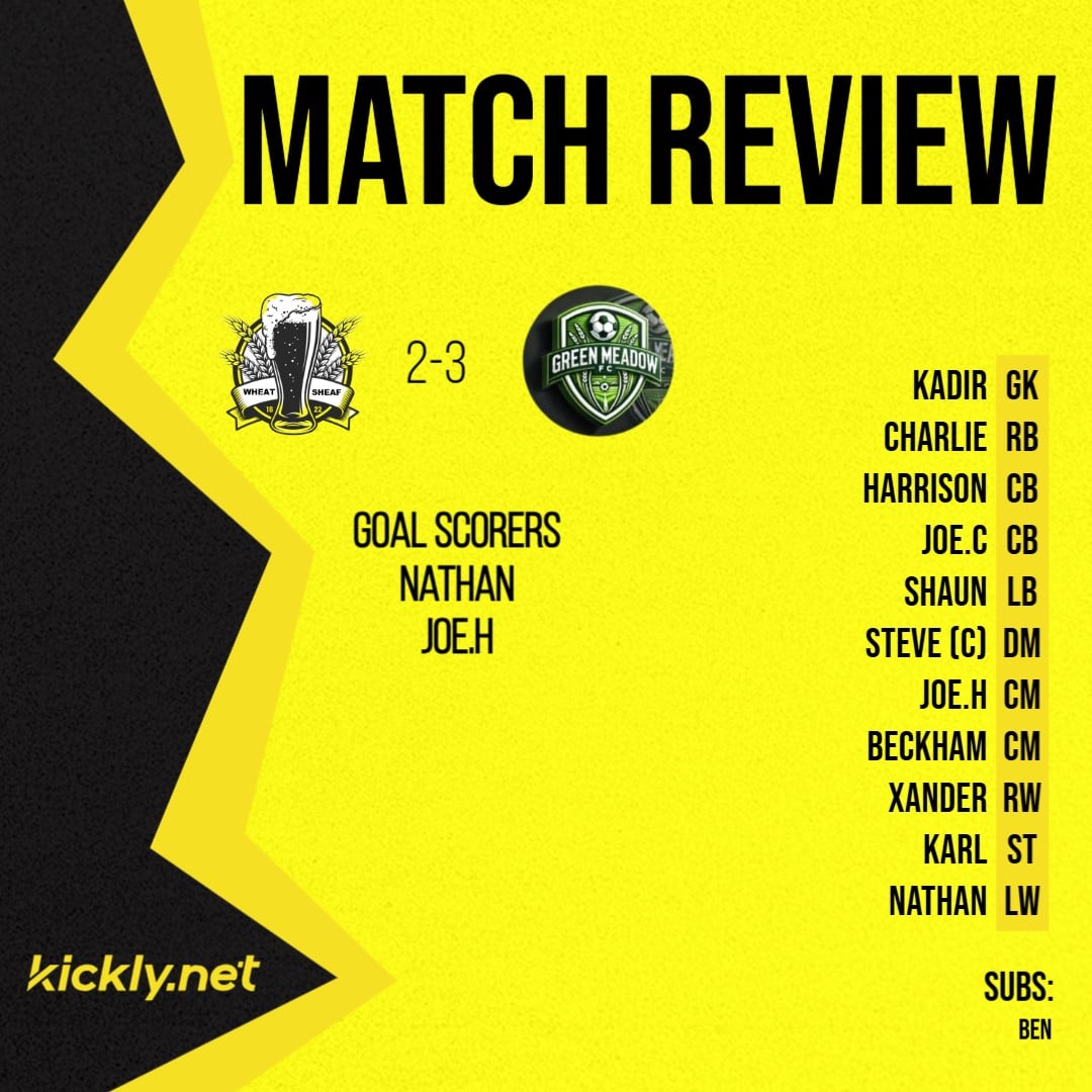 fcWheatsheaf25's tweet photo. Our first friendly match ends in narrow defeat to a strong @greenmeadowsmensfc side. A very positive performance which we can build on going in to our upcoming games. Credit to Green Meadows for a really good game, we wish you all the very best for the upcoming season! https://t.co/8FV9Eu3Ywc