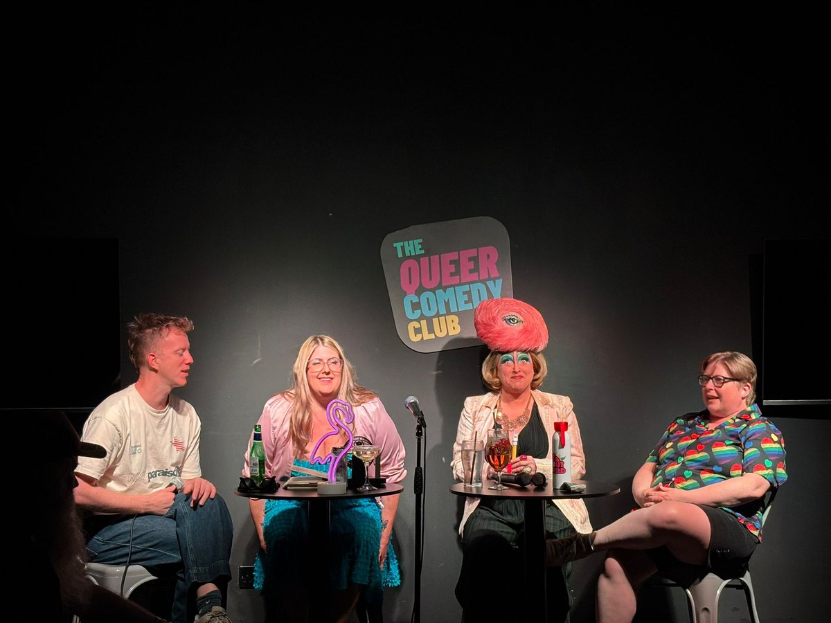 Absolutely wonderful and chaotic warm up show at <a href="/QueerComedyClub/">QueerComedyClub</a> yesterday with the magnificent <a href="/jamesbarrcomedy/">James barr</a> <a href="/AdaCampe/">Ada Campe</a> and Ali Jay. And now we are off to Edinburgh Fringe. 1st August! Line ups are locked in! Here we go!