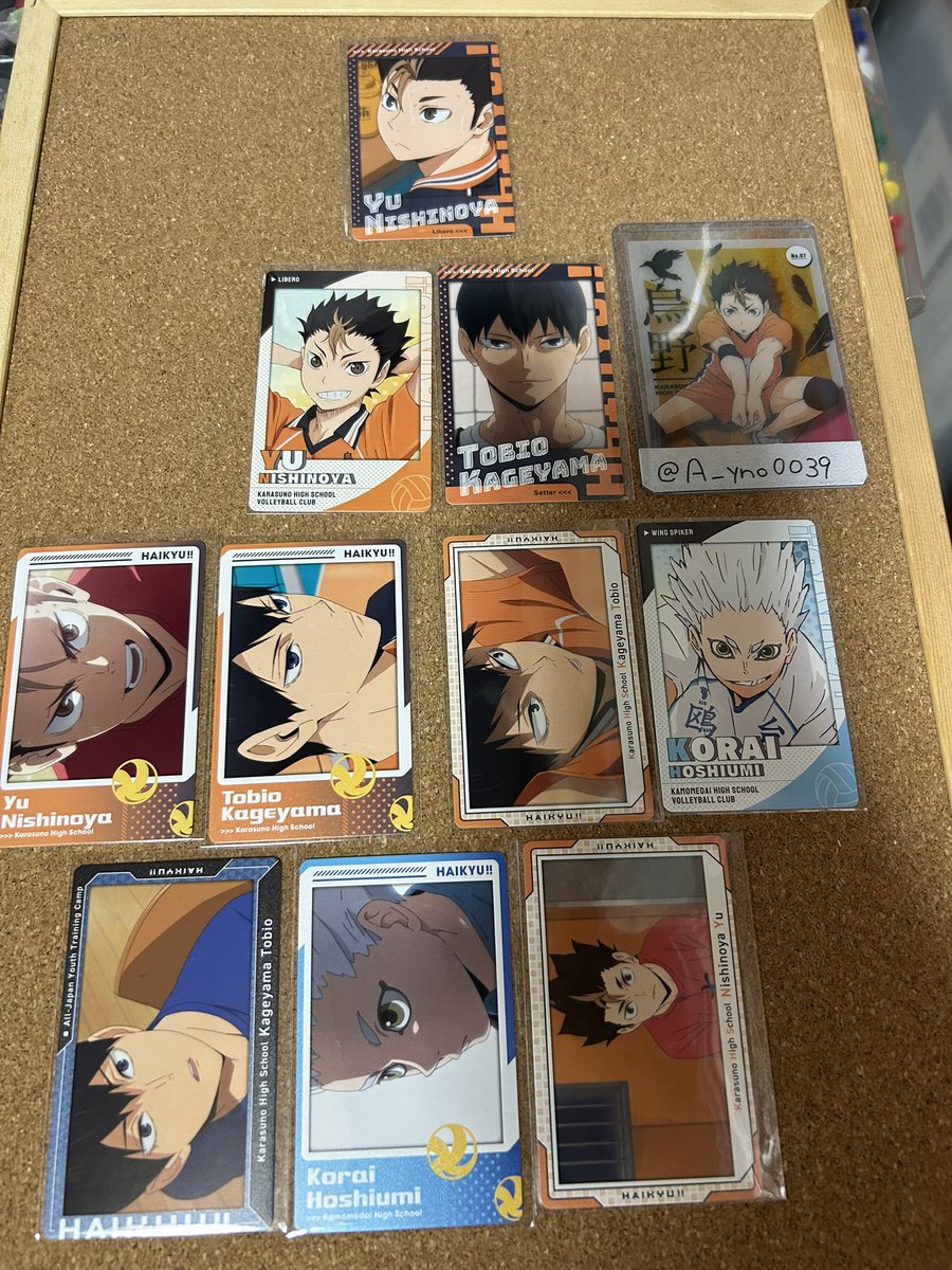 A_yno0039's tweet photo. ハイキュー スナップマイド スナップカード
交換譲渡

【譲】画像1-2

【求】同種画像3(上から順に優先高)>>>
異種西谷影山
2枚目のみ各91円＋送料

◎孤爪黒尾及川角名は2枚目同数含む方最優先
◎西谷含むお取引希望
◎星海は2枚目との交換のみ
↓↓↓ https://t.co/0LYNw6vrWs