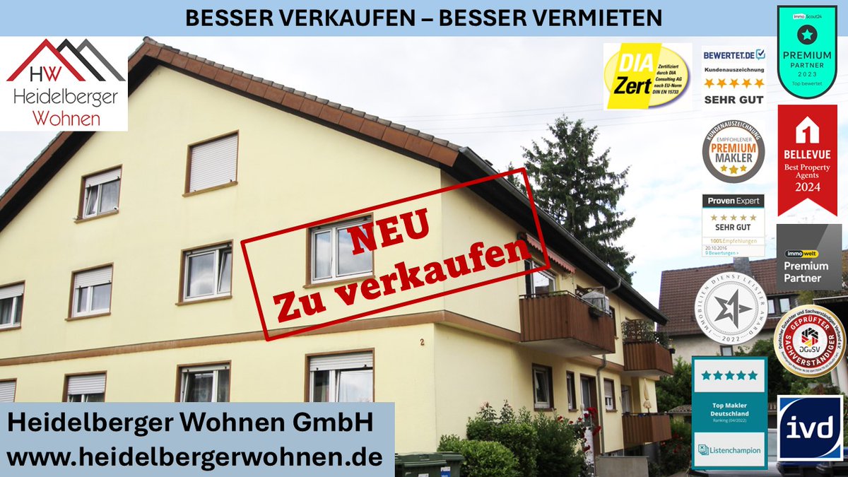 Neu in der Vermarktung: "3,5 Zimmer Wohnung mit eigener Garage zu verkaufen"

➡ Baujahr: 1965
➡ Wohnfläche: ca. 79 m²
✅ Kellerräume
✅ Balkon
Preis: 259.000€
Provision: 3,57% inkl. Mwst vom Kaufpreis, fällig 7 Tage nach Notartermin.
🌡 „Energiebedarf: V, 56,90 kWh/(m² a),Gas.