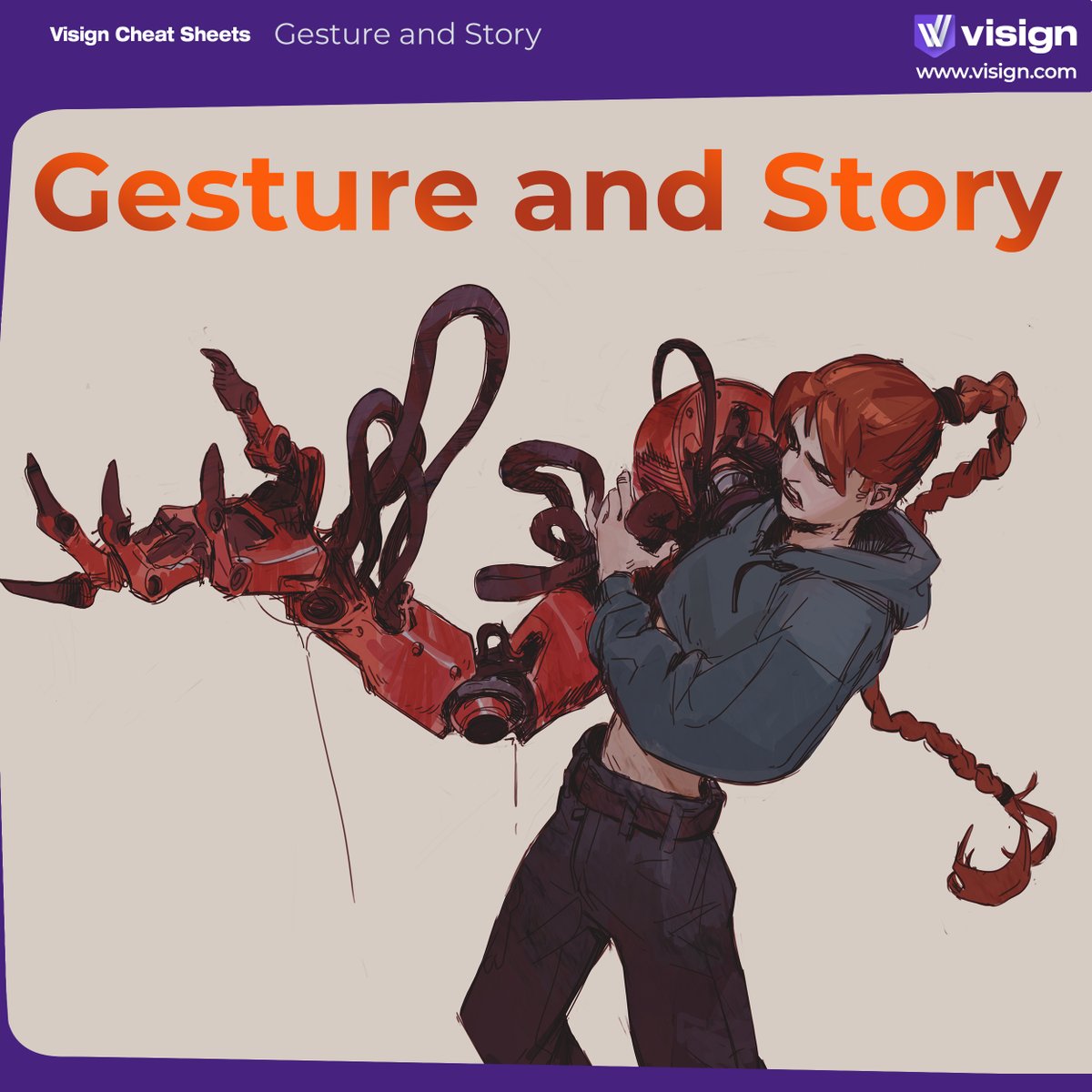 visignacademy's tweet image. Get this! Use weight distribution to push gesture and add subtle storytelling – your characters will thank you!
Need a refresher? Our popular short course Gesture covers quick poses, flow, and push & pull. Check it out: visign.com/courses/gesture
#visigncheatsheet #characterdesign…