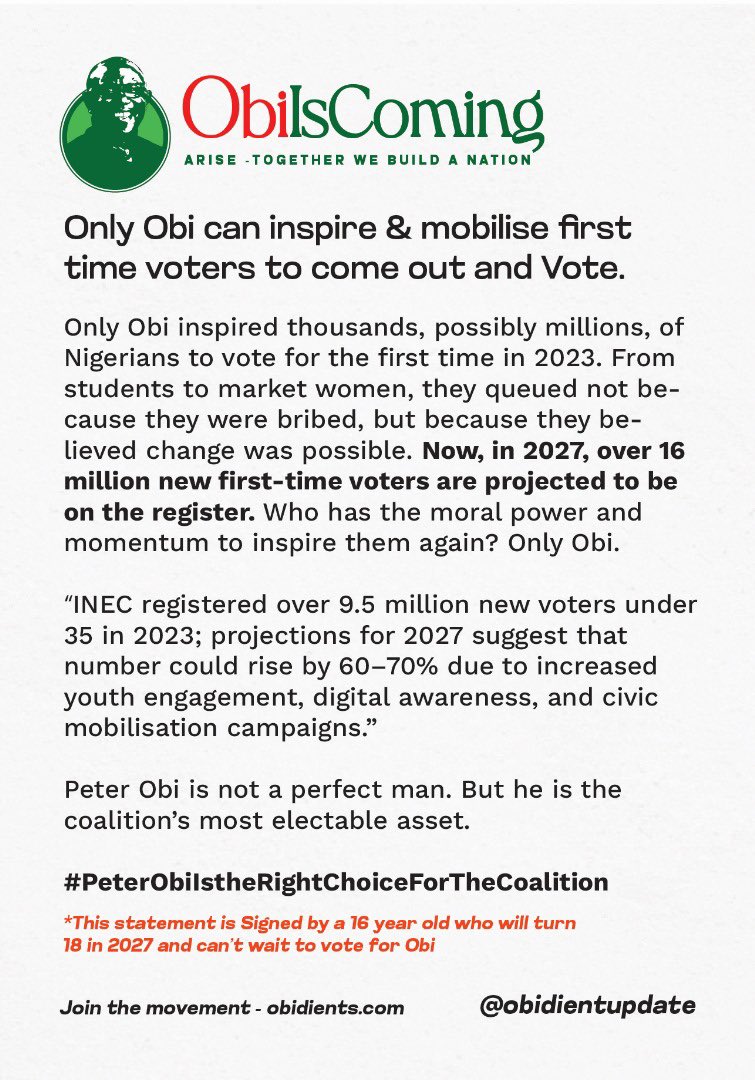 Only PO can inspire &amp; Mobilize first time voters to come out and vote. 

Only PO.