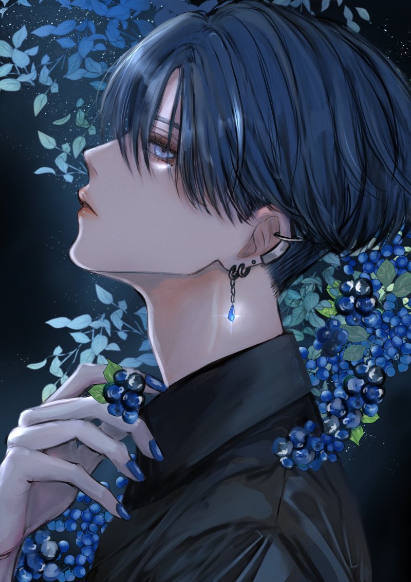 h_whitewish's tweet image. 夏のフルーツ男子
桃とブルーベリー