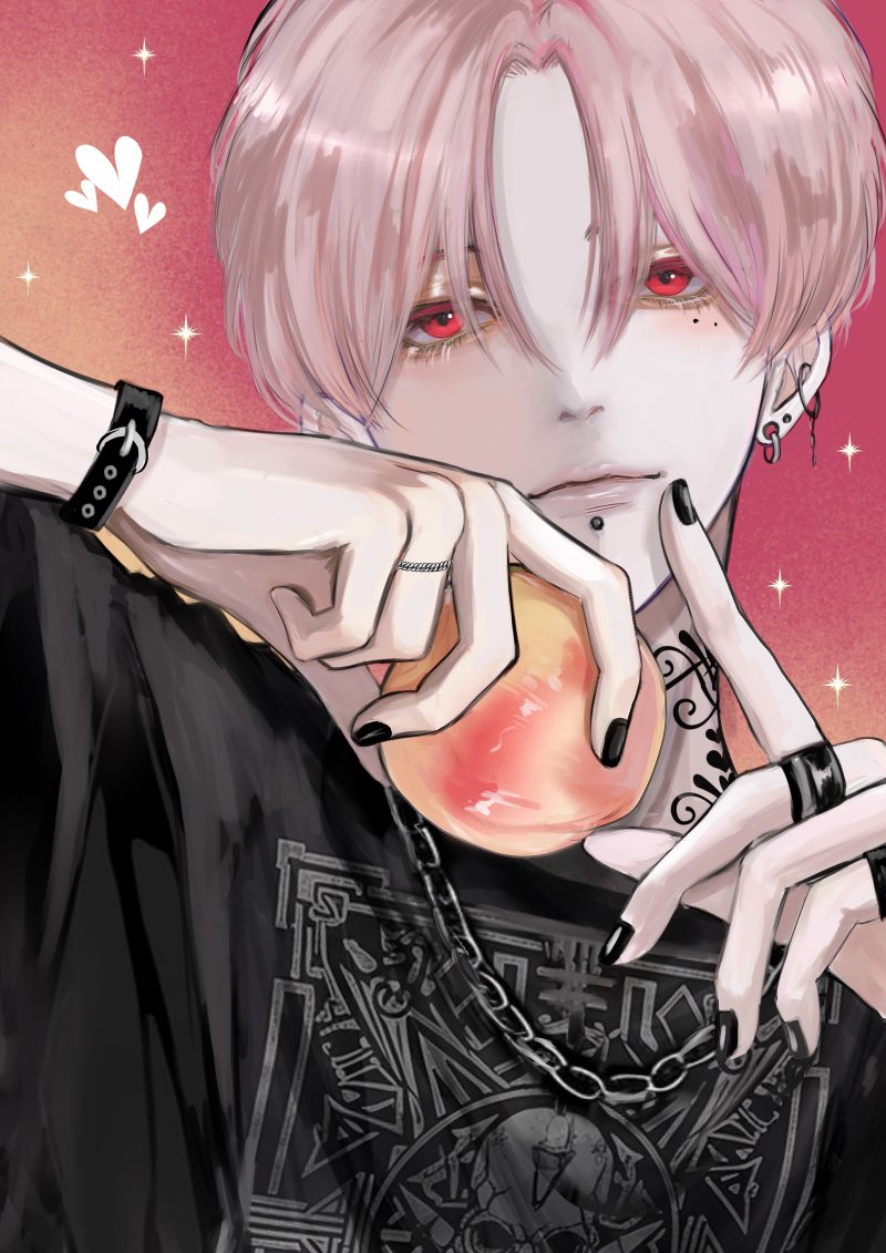 h_whitewish's tweet image. 夏のフルーツ男子
桃とブルーベリー