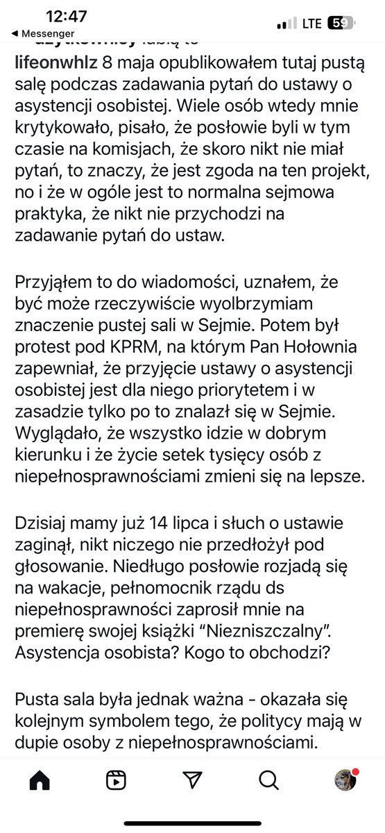 Monika Lewandowska (@monika24186103) on Twitter photo A obiecanej ustawy o asystencji osobistej ♿️ NIE MA NADAL. Porażka 😫 <a href="/adamSzlapka/">Adam Szłapka</a> <a href="/donaldtusk/">Donald Tusk</a> <a href="/szymon_holownia/">Szymon Hołownia</a> <a href="/nowakowska_ka/">Katarzyna Nowakowska</a> <a href="/nmaja/">Maja Nowak</a> <a href="/MSzumowska/">Małgorzata Szumowska</a> <a href="/PrzemyslawZydok/">Przemysław Żydok</a> <a href="/KamSobolewski/">Kamil Sobolewski</a> instagram.com/p/DMFa_p1tAMi/… A obiecanej ustawy o asystencji osobistej ♿️ NIE MA NADAL. Porażka 😫 <a href="/adamSzlapka/">Adam Szłapka</a> <a href="/donaldtusk/">Donald Tusk</a> <a href="/szymon_holownia/">Szymon Hołownia</a> <a href="/nowakowska_ka/">Katarzyna Nowakowska</a> <a href="/nmaja/">Maja Nowak</a> <a href="/MSzumowska/">Małgorzata Szumowska</a> <a href="/PrzemyslawZydok/">Przemysław Żydok</a> <a href="/KamSobolewski/">Kamil Sobolewski</a> instagram.com/p/DMFa_p1tAMi/…