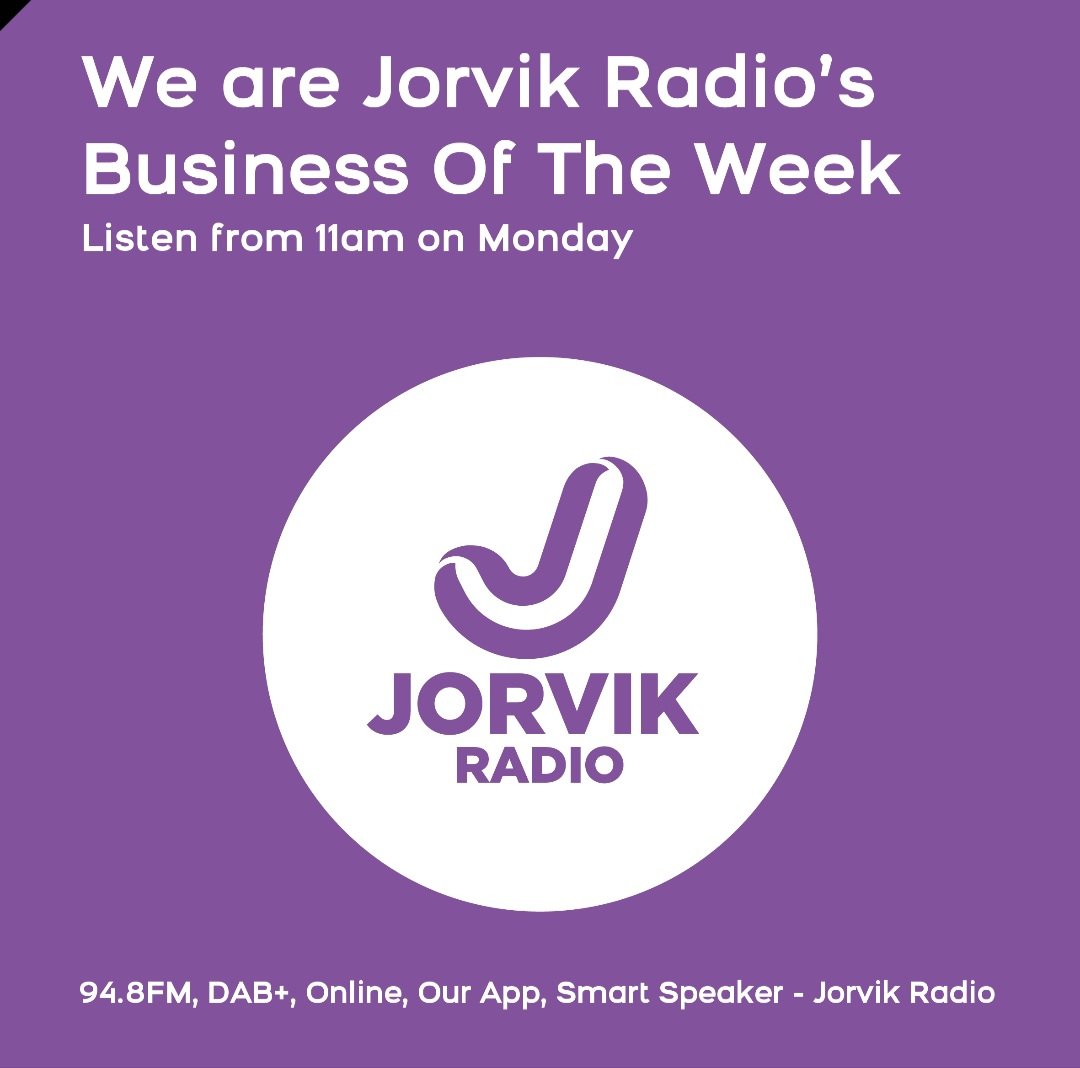 We are very happy ("chuffed" is more the word), to be Business of the Week at the fantastic <a href="/JorvikRadio/">Jorvik Radio</a>! York's own Radio Station!

Get the soundtrack to your day on 94.8FM, DAB or via the Jorvik Radio dedicated App, or give the orders to your smart speaker!

#Radio #localradio