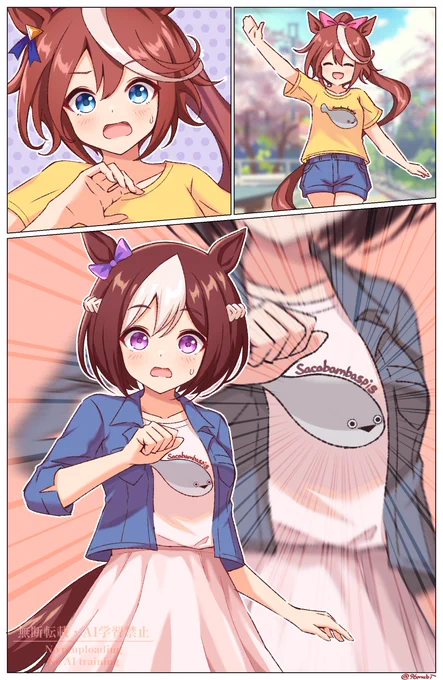 #umamusume
前に描いたテイオーとスペちゃん 