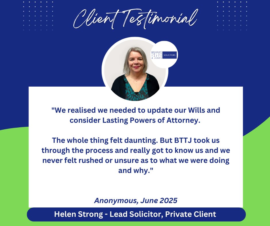 Helen Strong, Lead Solicitor in our Private Client Department, has received some excellent feedback from one of her clients

View Helen's profile here: bit.ly/2UmnG7C

#Solicitors #HereToHelp #Coventry #Warwickshire #Wills #EstatePlanning #LPA #LastingPowerofAttorney