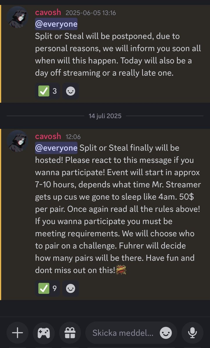 Its split or steal today apperantly, join discord verify yourself and get your chance in participate. 

Prob gonna be big giveaways.

Rt tag friend 25 usd

discord.gg/AhJWg7Gz