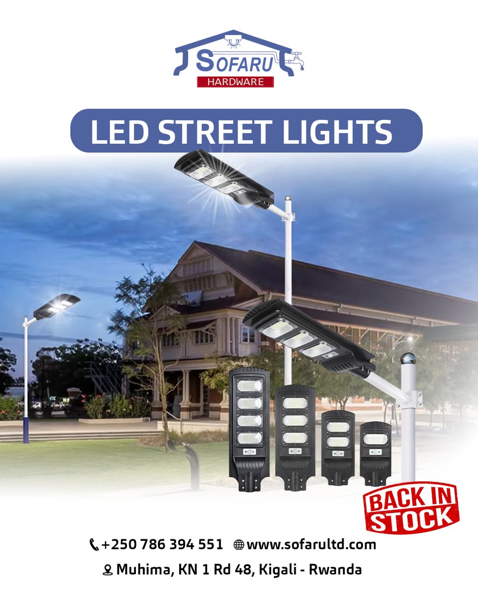 sofarultd's tweet photo. From roads to estates, Gacia LED Street Lights—powered by SOFARU—light up Rwanda with reliable, energy-saving performance.
Built for every street.
SOFARU, KN 1 Rd 48, Kigali | 📞0786394551
#GACIA #ledlighting #StreetLights #SmartLighting #Sofaru #Rwanda #Kigali https://t.co/lmXEiNgl9f