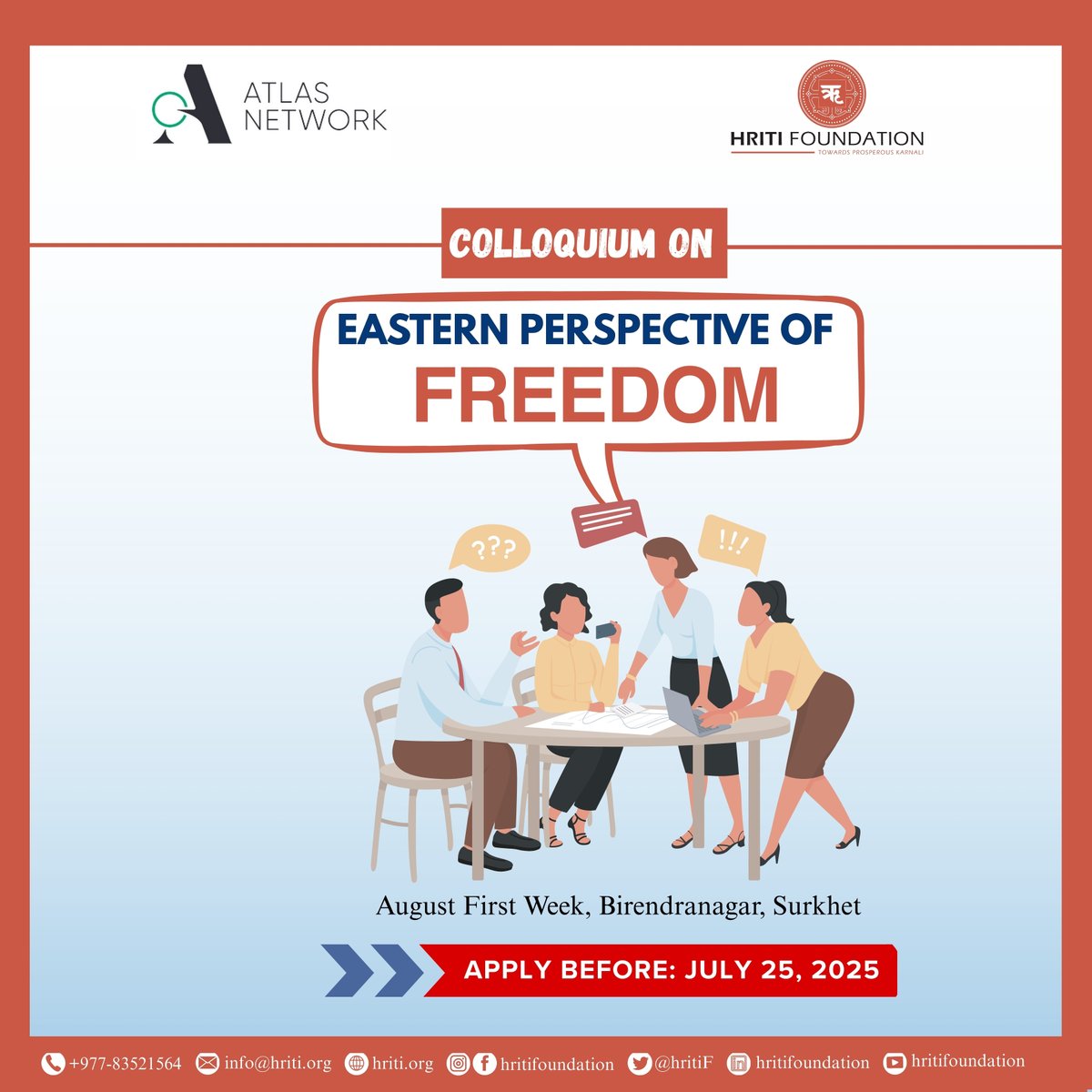 🚨 Call for Applications!
📚 Colloquium on Liberal Legacies in Nepal – Phase II

Are you a young thinker from Karnali Province passionate about liberty, governance, and Nepal’s intellectual traditions?

Apply by July 25, 2025: hriti.org/call-for-appli…