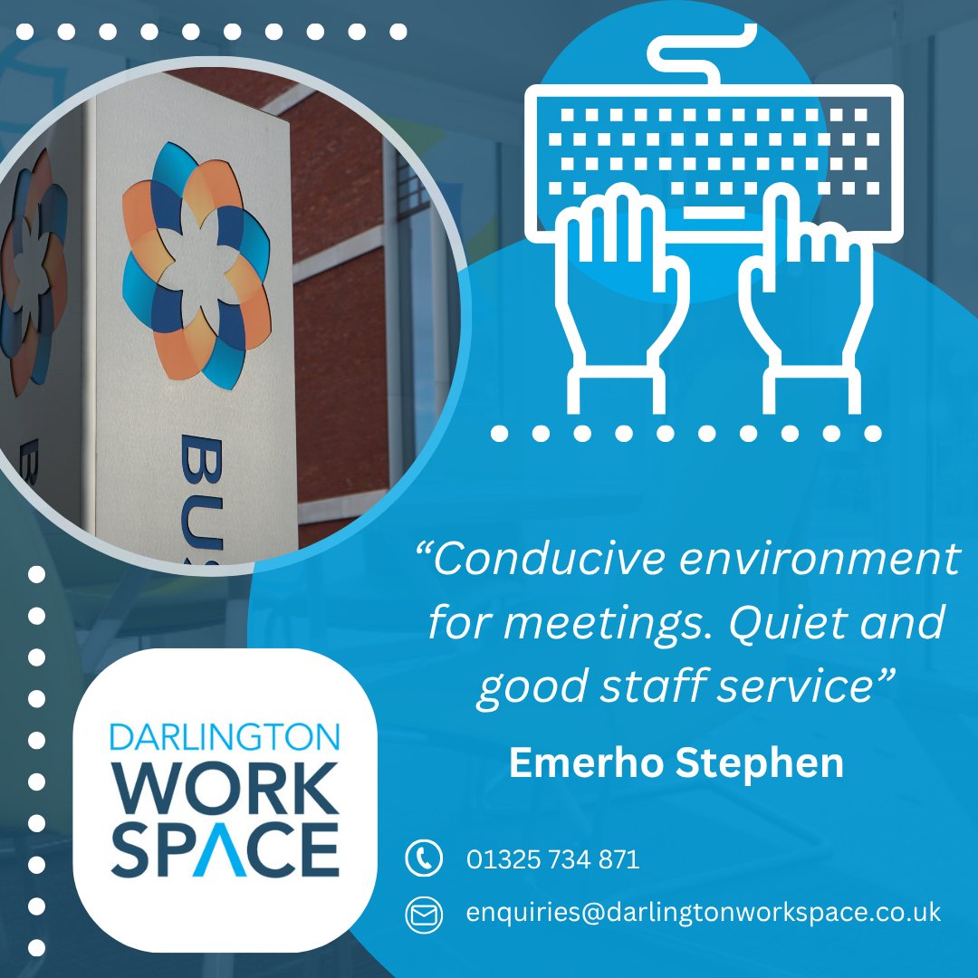 Thanks for the kind words Emerho! If you've visited us for a meeting, to use the coworking space or you have used our office spaces, be sure to leave us a Google review ⭐⭐⭐⭐⭐

#darlington #workspace #officespace #biccoworking #officelife #teesside #businessgrowth