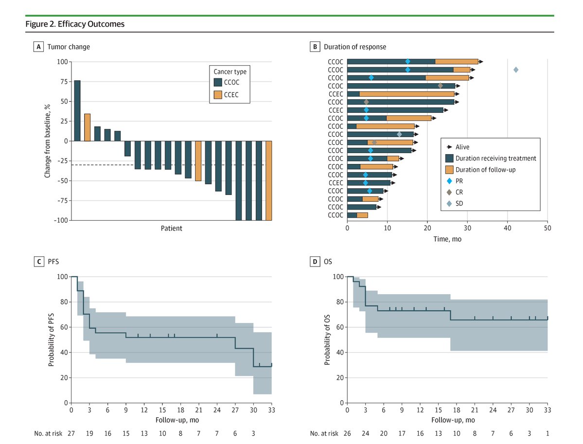 JAMAOnc's tweet image. Most viewed this week from @JAMAOnc:
Nivolumab and ipilimumab were effective in treating advanced gynecological clear cell cancers, with a 54% response rate and 58% six-month progression-free survival.
ja.ma/45Zg2mu