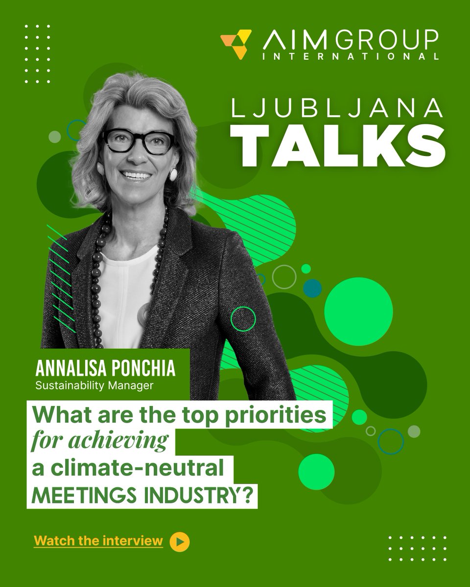 AIM Group Int (@aimgroupint) on Twitter photo What’s a real climate-neutral #event?
At AIM Group, we go beyond offsetting:
✅ Green venues
🚆 Low-carbon travel
🌱 Regenerative impact
🔁 Emission cuts
💚 Community legacy
Watch Annalisa Ponchia on #LjubljanaTalks → bit.ly/4mNUYVS
#Sustainability What’s a real climate-neutral #event?
At AIM Group, we go beyond offsetting:
✅ Green venues
🚆 Low-carbon travel
🌱 Regenerative impact
🔁 Emission cuts
💚 Community legacy
Watch Annalisa Ponchia on #LjubljanaTalks → bit.ly/4mNUYVS
#Sustainability