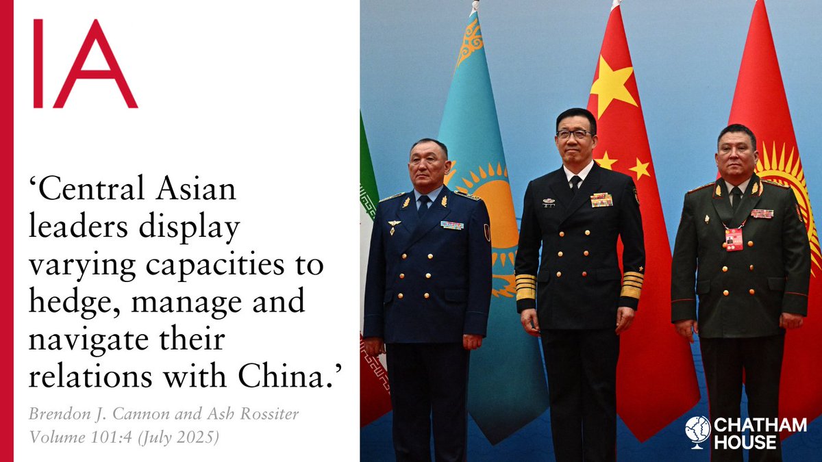 International Affairs (@iajournal_ch) on Twitter photo 🌏Is central Asia the key to global power? Classical geopolitics says yes, and China seems to agree.
Dive into <a href="/cannon_brendon/">Brendon J. Cannon</a> & <a href="/RossiterAsh/">Ash Rossiter</a>’s (<a href="/KhalifaUni/">جامعة خليفة للعلوم والتكنولوجيا</a>) analysis: doi.org/10.1093/ia/iia… 🌏Is central Asia the key to global power? Classical geopolitics says yes, and China seems to agree.
Dive into <a href="/cannon_brendon/">Brendon J. Cannon</a> & <a href="/RossiterAsh/">Ash Rossiter</a>’s (<a href="/KhalifaUni/">جامعة خليفة للعلوم والتكنولوجيا</a>) analysis: doi.org/10.1093/ia/iia…