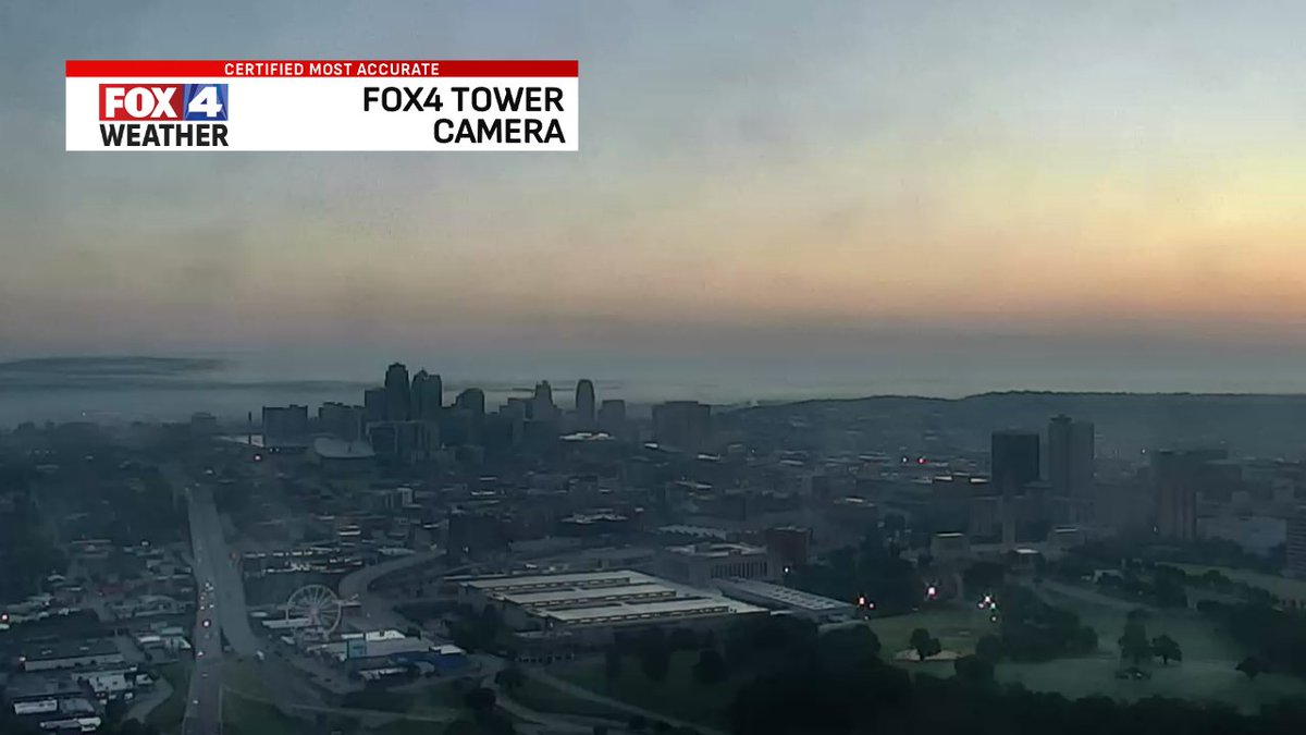 You can see that fog on the tower cam this morning north of downtown! #fox4kc