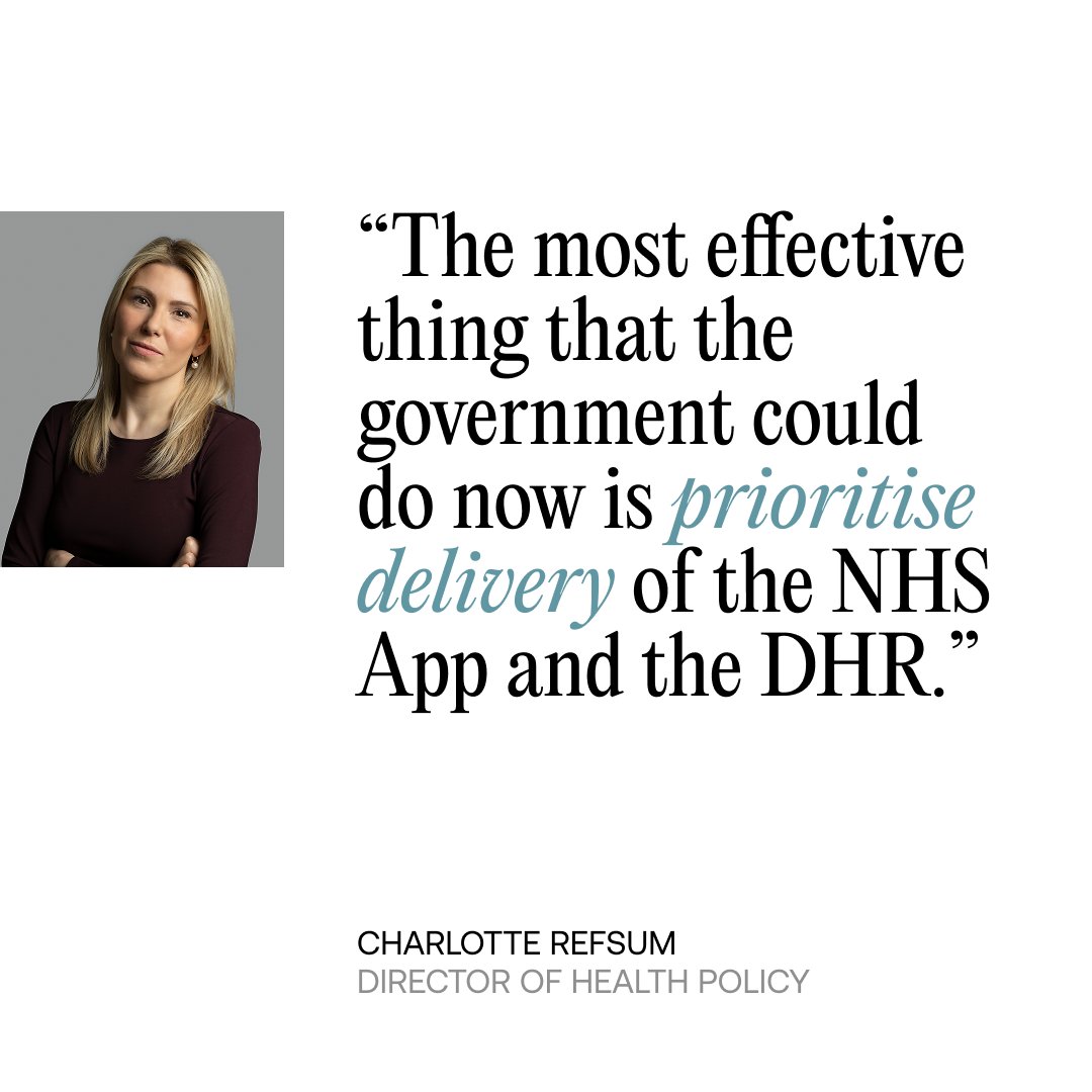 InstituteGC's tweet image. The NHS Ten-Year Plan sets the right direction — but delivery will define its success.
TBI’s Director of Health Policy, Dr Charlotte Refsum, argues reform must prioritise digital tools: an NHS App that works, a universal digital record, and AI-powered triage.
Read more ⬇️…
