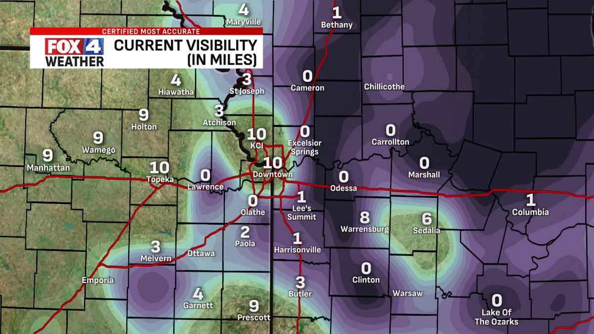 Here's a look at current visibility across the area! #fox4kc