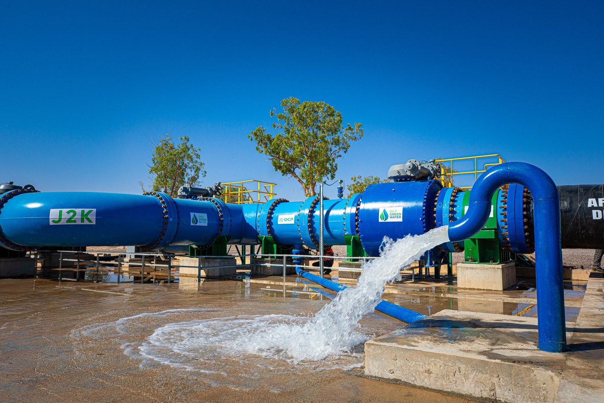 OCP Group marks a major milestone: we now operate with 100% non-conventional water across all of our mining and industrial sites.

Thanks to the Jorf Lasfar-Khouribga (J2K) pipeline, the world’s largest phosphate mine now runs on desalinated water, up to 80 million m³ per year.