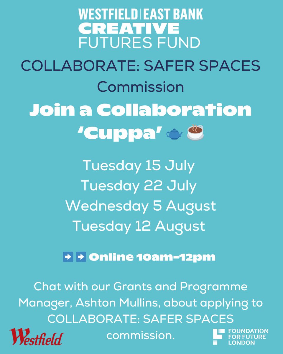 FdnFutureLondon's tweet image. Interested in joining our Collaboration online cuppa?
Tomorrow's session is sold out, but there are still spaces left on the following dates:
22 July
5 Aug
12 Aug
Come along & ask questions, plus network with others.
Book now: eventbrite.co.uk/e/collaborate-…