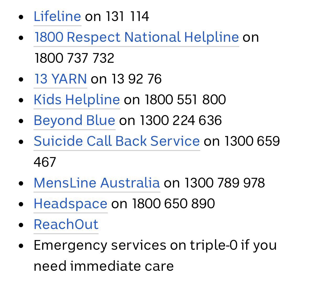 Support services: