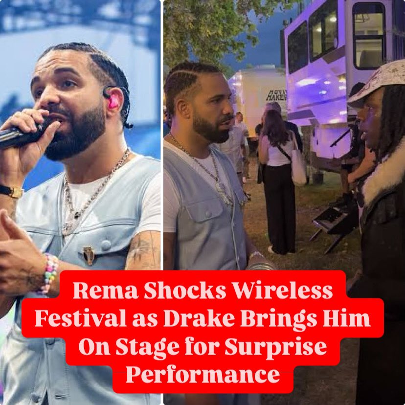qubesmagazine's tweet photo. 🎤 Rema Shocks Fans at Wireless Festival as Drake Brings Him Out!
Massive surprise as Rema joins Drake live on stage. A defining global moment!
#Rema #Drake #WirelessFestival #GODOFANSWERS #MayGod
Read more: QubesMagazine https://t.co/5kVpt6ULai https://t.co/l10qRpwozm
