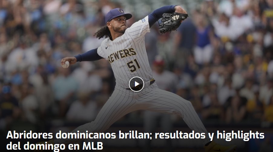 Víctor Ml. Báez S. (@vicbaezs) on Twitter photo 📽️Abridores dominicanos brillan; resultados y highlights de la jornada completa del domingo en MLB |   vicbaez.com/abridores-domi… 📽️Abridores dominicanos brillan; resultados y highlights de la jornada completa del domingo en MLB |   vicbaez.com/abridores-domi…