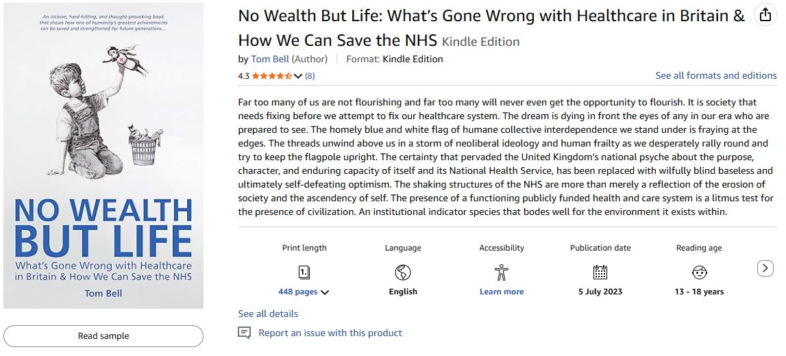 TominCumbria's tweet image. Far too many of us are not flourishing and far too many will never even get the opportunity to flourish. It is society and we that need fixing before we attempt to fix our healthcare system. amazon.co.uk/No-Wealth-But-… #NHS