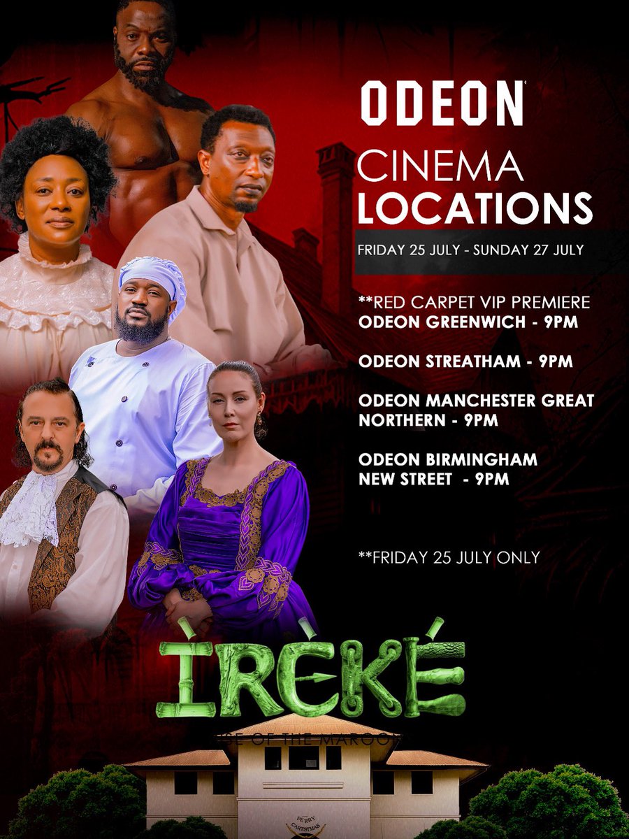 📣SCHEDULE RELEASE ANNOUNCEMENT 

🎬 IREKE: RISE OF THE MAROONS

🗓️ IN CINEMAS NATIONWIDE - JULY 25

🇬🇧Now showing in select ODEON locations across the UK!

✨ FULL ODEON LOCATIONS LIST JUST DROPPED - check to see where you can watch👇🏾

💥 Revolutionary storytelling
🪘 Rooted in