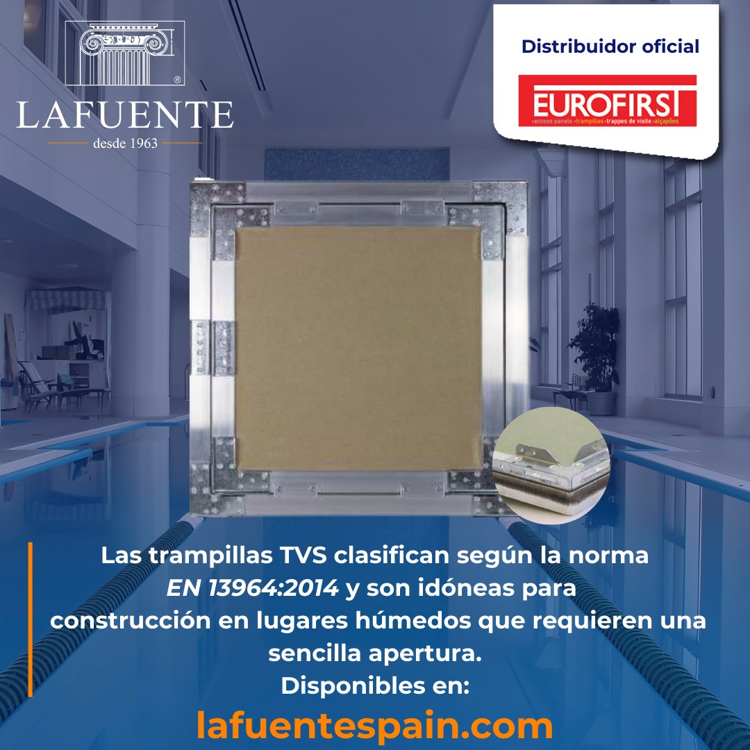 LafuenteSegovia's tweet image. ¡Buenos días!

¿Conoces la nueva trampilla de placa de yeso hidrófuga TVS de EUROFIRST?
✅ Dispone felpa aplicada entre los marcos de las trampillas.

Pronto Disponible en nuestra web 📲bit.ly/3uKDtf2

#Trampilla #Techo #Pared #EUROFIRST #Mantenimiento #Instalaciones