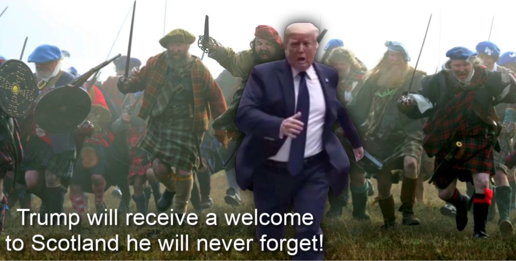 Is it September that this imbecile arrives in Scotland? Will he survie the next couple of months?
