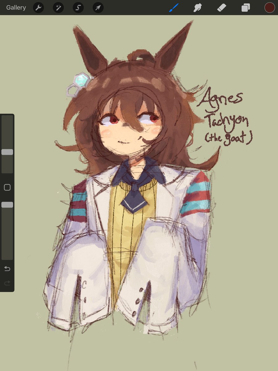 MagicalEee's tweet image. Agnes Tachyon doodle thingy