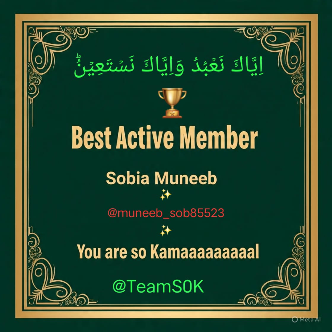 <a href="/P_puzz_/">JBᵀᵉᵃᵐˢᵒᵏ</a> <a href="/muneeb_sob85523/">Sobia Moneeb</a> <a href="/TeamS0K/">Shaheens of Kaptaan</a> اِيَّاكَ نَعۡبُدُ وَاِيَّاكَ نَسۡتَعِيۡنُؕ
#FreeIKMovement 
New but very talented girl with full dedication 😍 
<a href="/muneeb_sob85523/">Sobia Moneeb</a>
Sobia you are so Kamaaaaaaaaaal 👌 👏 👏 👏 
<a href="/TeamS0K/">Shaheens of Kaptaan</a> <a href="/anihahspk/">Shahina Tahirᵀᵉᵃᵐˢᵒᵏ ‏</a>