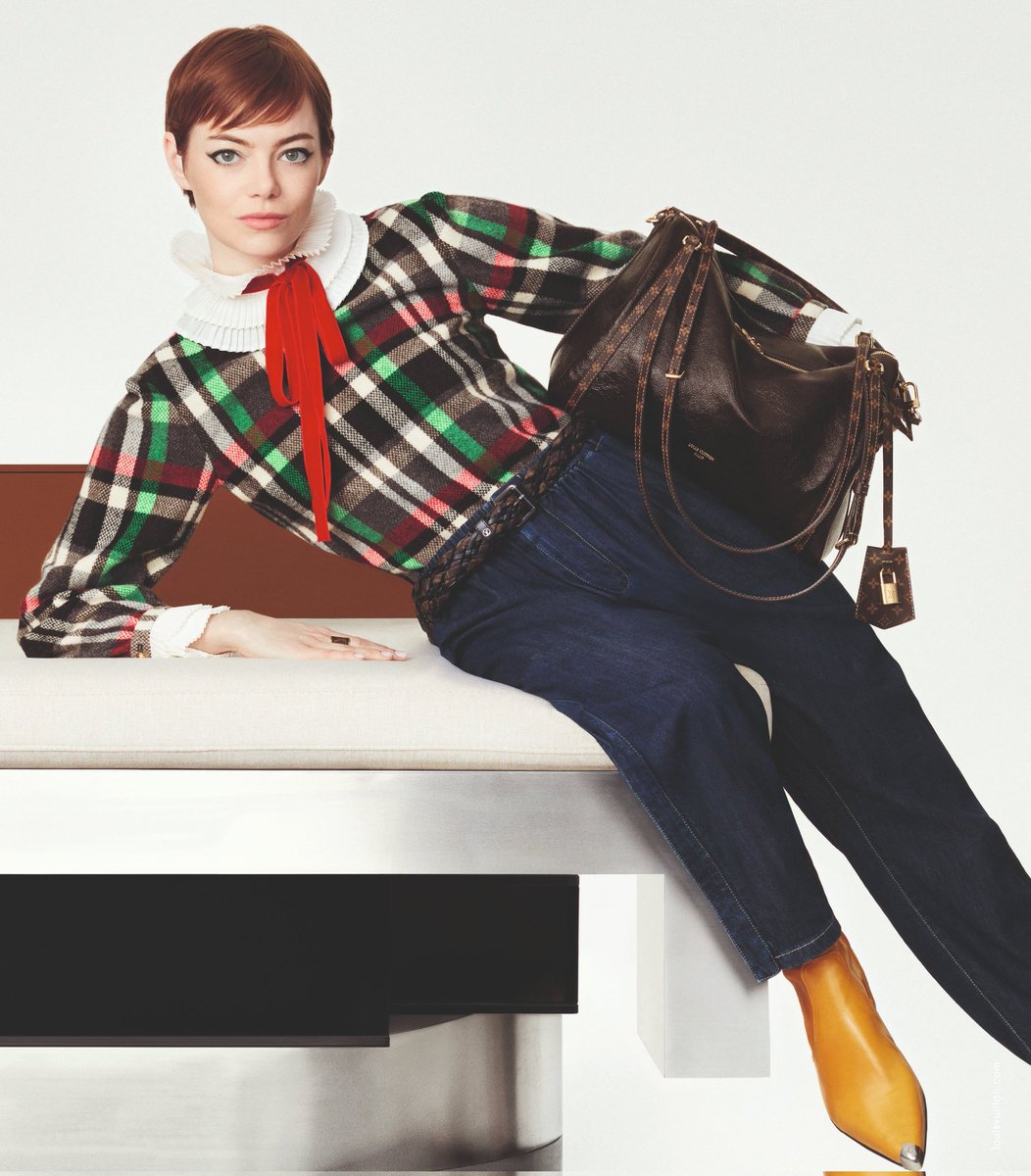 badpostestone's tweet image. Emma Stone photographed by Ethan James Green for Louis Vuitton.