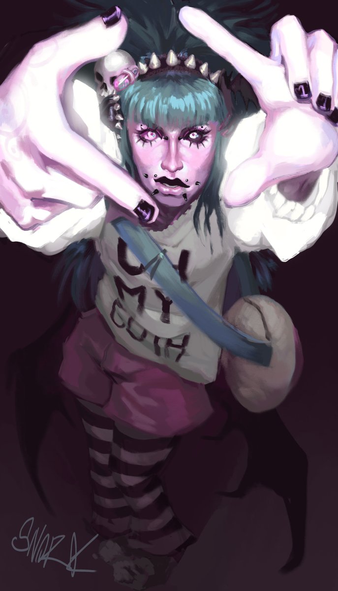 Sn000rk's tweet photo. My second submission for #artfight2025 
I loved drawing her so much, she's so cool. https://t.co/W9Z5zCUl7x