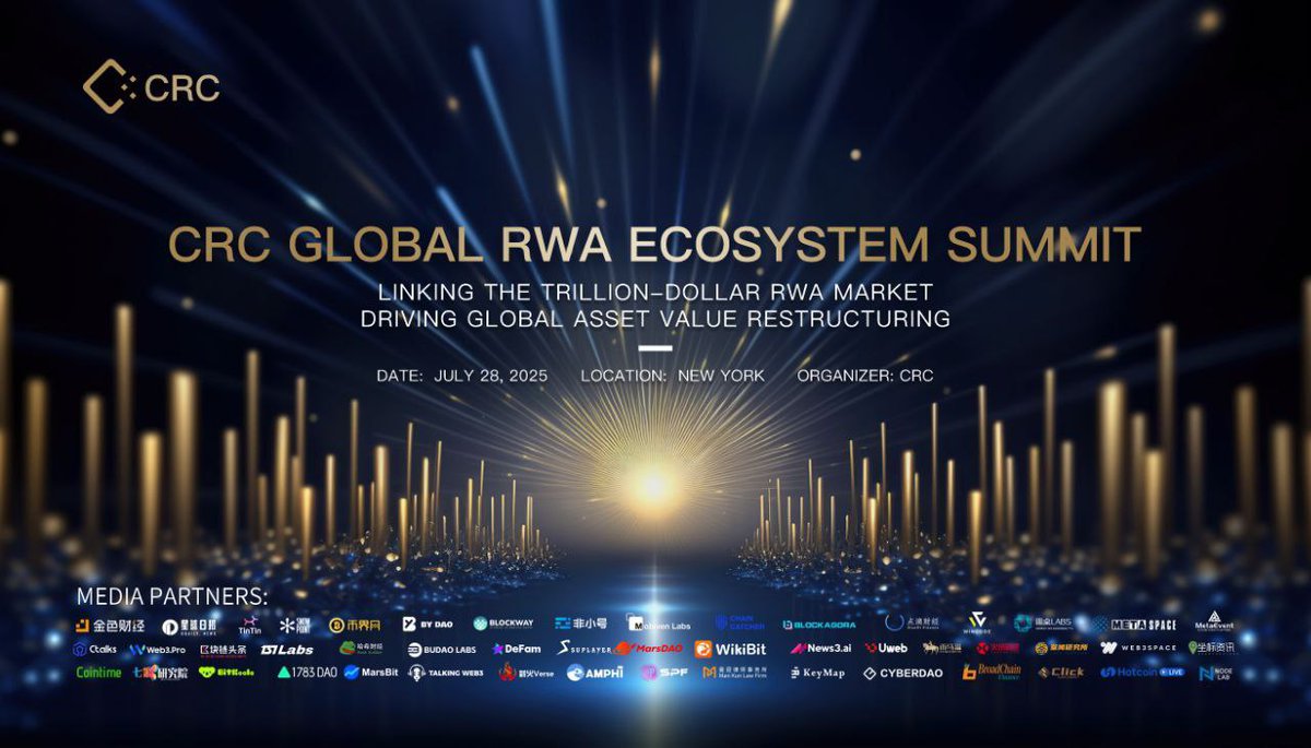 _yoongi_kawaii's tweet image. 💡 Tokenization is just the start.
@CRC_Global is hosting a high-impact summit in New York (July 28) to explore the future of on-chain identity, asset valuation, and liquidity.
Join the RWA revolution.
#RWAEcosystem #Web3Infra #CRCSummit