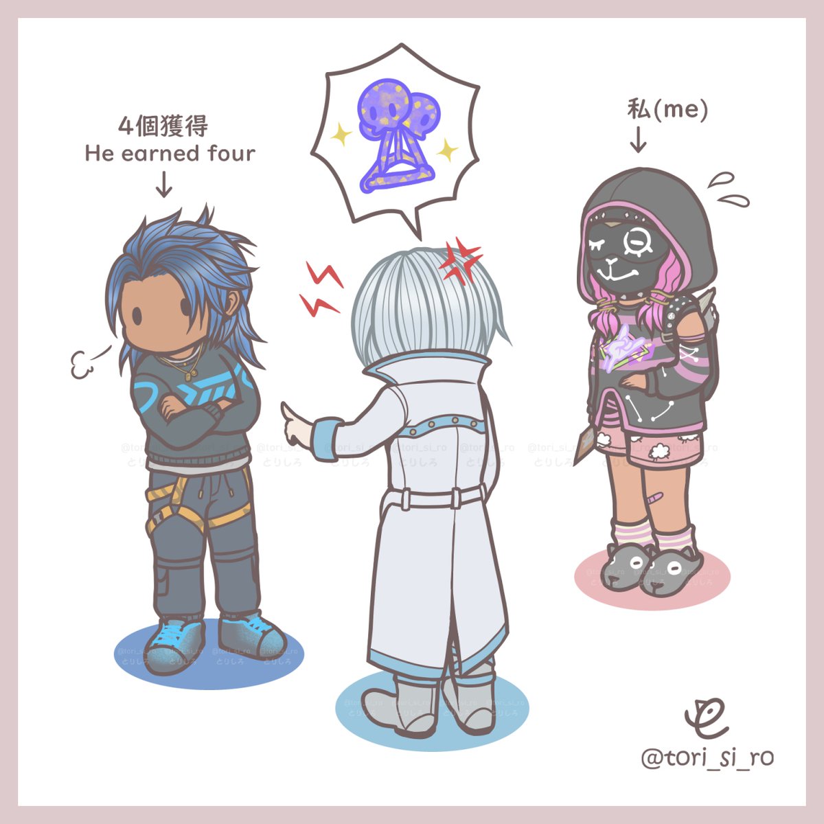 tori_si_ro's tweet image. 【DbD】ねじれた仮面舞踏会 絵日記
ジェイクと蒼真が喧嘩してた